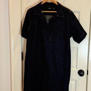 Lauren Ralph Lauren Denim Cotton Shift Dress (2X)